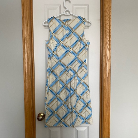 J McLaughlin Blue and Yellow Plaid Printed Sleeveless Dress Size Small - Picture 7 of 8